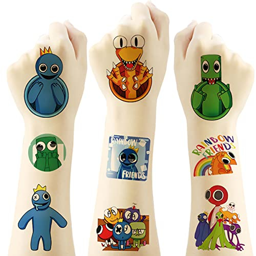 Rainbow Friends Tattoo 20pcs Groß Kinder Temporäre tattoos Mitgebsel Kindergeburtstag Geschenk Mädchen Junge Party Deko(5 * 5cm) …