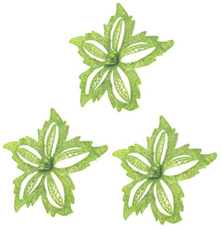 TOYANDONA Weihnachtsblume Krippendeko Blumenschmuck Künstliche para 3 Stücke Weihnachten Urlaub Baumschmuck Ornamente Künstliche Glitzer Weihnachtsstern Kleine Weihnachtsstern Handwerk