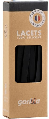 Gorilla Elastische Schnürsenkel breit aus Silikon für Erwachsene & Kinder | Zeit sparen, Schuhe schnell anziehen, ohne Binden, selbstverriegelnd, ultrarobust, praktisch, ergonomisch, 110 cm x 0,7 cm