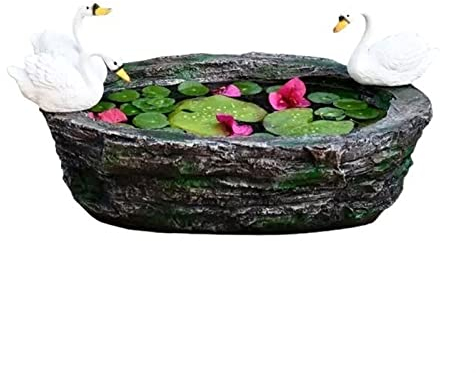 HASMI Blumentöpfe Kreativer hydroponischer Schwan-Blumentopf, großkalibrige Seerose, Schüssel, Gartendekoration, Hof, Balkon, Ornamente Pflanzkübel