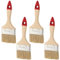NAMYEUT Juego de 4 pinceles planos, 75 mm de ancho, pincel de pintor, mango de madera, pincel de calidad para pintura de pared, barniz, pintura de tiza, barniz