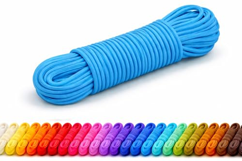 KBBB Gummikordel 1mm / 2mm / 2,5mm / 3mm / 4mm / 5mm Rundgummi Gummischnur elastisch Handwerk Lange 5m / 4m / 3m / 2m 32 Farben 834 Türkis 3mm X 5m