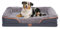 Orthopädisches Premium Hundebett für große Hunde - extra Halteschlaufe, Wasserdichter Innenbezug, Hundesofa, Hundekissen, flauschig,Bezug abnehmbar, waschbar, 106 x 81 x 17 cm, hellgrau (XXL)