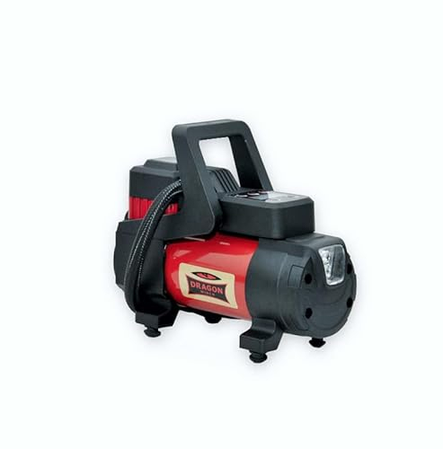 Dragon Winch Compressore aria Portatile LED 12V | 10,3 BAR/ 150 PSI con una capacità di 35 l/min + manometro digitale integrato, presa accendisigari, borsa per il trasporto, 3x punte intercambiabili