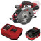 LUMBER JACK Cordless Circular Saw 20V with 4.0Ah Battery & 1Hr Fast Charger, 165mm Blade, 5000RPM, Max Cutting 90º (65mm), 45º (43mm)