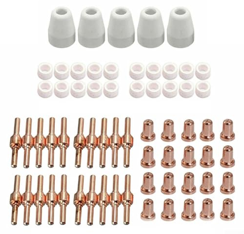 Plasmaschneider-Düsenelektrode, 65 Stück PT-31 Plasmaschneider-Elektrodenspitzen-Set, Schneidbrenner-Teile für Plasmaschneider, Ersatzteil