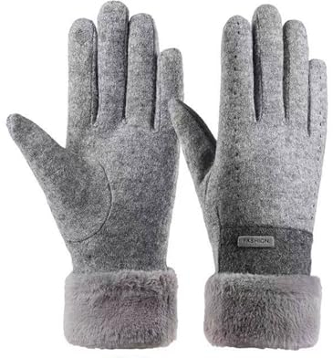 callmo Herren Damen Wolle Strick Touchscreen Handschuhe Winterhandschuhe mit Warme Fleece Futter Warm und Winddicht für Outdoor Sport