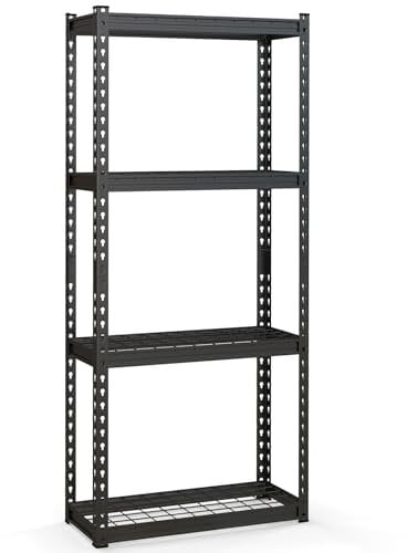 COSTWAT 4/5 Tier Garage Shelving Unit, Height Adjustable Boltless Storage Rack with Flexible Transformation Design, Metal Utility Storage Rack for Shed Workshop (Black, 4 Tier, 71 x 31 x 152cm)
