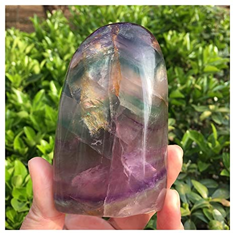 NIXCON Regalo for la Familia Hermoso Cristal de fluorita Colorido Natural Espécimen de pie de Piedra en Bruto Piedras de Roca de Cristal Espécimen Original Piedra de la Suerte Piedras y en Bruto