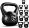 FK Sports Kettlebells | Heavy Weight Vinyl Kettle bells for Exercise Home Gym Workout | 4kg, 6kg, 8kg, 10kg, 12kg, 14kg, 16kg, 20kg, 24kg Kettlebell Weight Set for Women & Men (Black, 14 KG)