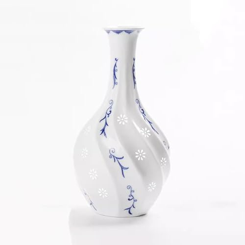 Blumenvase Keramische Blaue und weiße Exquisite Vase im neuen chinesischen Stil for Zuhause, Wohnzimmer, TV, Desktop-Dekoration und Ornamente Deko Vasen