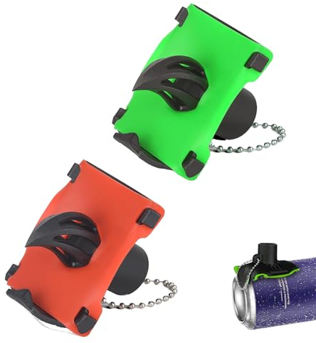 2 Stück Bier Schrotflintenöffner Innovatives Bier Shotgun Tool Biertrinkgerät mit Schlüsselring für Camping Strandparty (Grün, Rot)