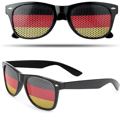 AHEJIOO 2 Stück Deutschland Fanartikel, Deutschland Sonnenbrille, Deutschland Brille, EM 2024 Fanartikel, Fanartikel EM 2024, EM Fanartikel, Deutschland Fanartikel für 2024 Fans Fußball Euro