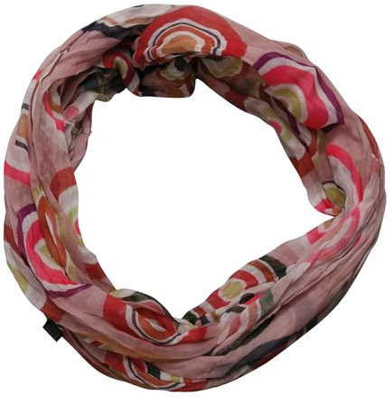 beybey® Retro Damen Seide Loop Schal wahnsinnig schön und sehr fein Seidenschal Kreis-Muster (good altrosa)