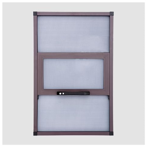 Zanzariera estensibile telaio alluminio Sostituzione della zanzariera per finestra scorrevole con cornice marrone per casa, zanzariera per finestra scorrevole verticale personalizzata con telaio e man