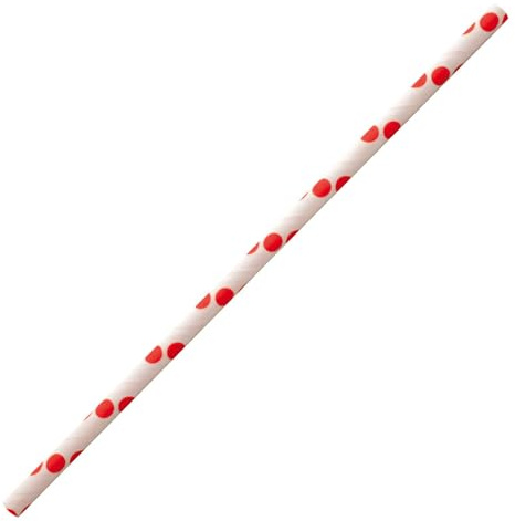 FRANZ MENSCH 5000 Stück NATUREStar Papier-Trinkhalme Classic gepunktet, rot-weiß, L: 19,7cm, Ø: 0,6cm, Karton, Strohhalme Papier, Trinkhalme, Papierstrohhalme