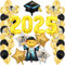 WTZWYFWJ Abschlussfeier Deko Abitur 2025,2025Deko Abschlussfeier Luftballons,Golden Konfetti Luftballon Set,Black Gold Abitur Abschluss Schulabschluss Feier Party Dekoration 2025 Abschlussfeier Ballon