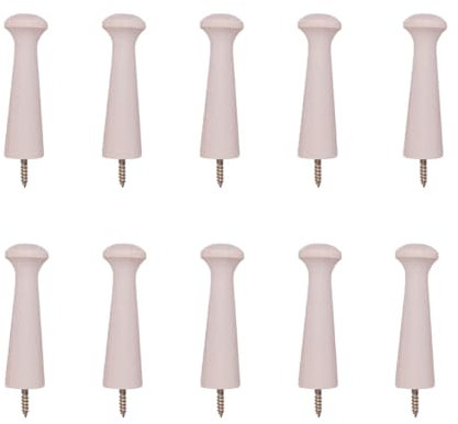 klahh 10 Pcs Wooden Shaker Peg Wood Coat Hooks Screw-on Shaker Pegs Wood Shaker Racks for DIY Paint Color and Hanging Coat Hat Bags