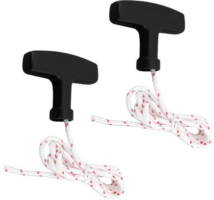 Briny River Lot de 2 Cordons de Traction d'urgence pour Porte de Garage avec Poignée Longueur de Corde : 1 m épaisseur de Corde : 4,5 mm Charge