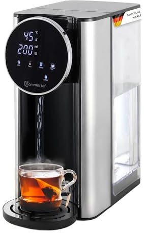 Sommertal HW400 Heißwasserspender Businessline, XXL Version mit abnehmbaren 4L Tank, instant heißes Wasser 45-100°C, Touchdisplay, Babynahrung, Wasserspender mit kompaktem Design