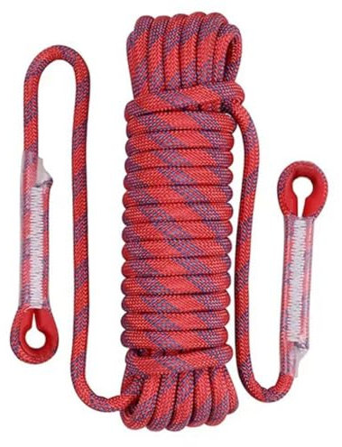 Muyilanc 12mm Cuerda de Seguridad de Vida Cuerda de Escalada Cuerda de Alpinismo de Estática Supervivencia Al Aire Libre Escape de Incendio Rescate de Coche Rojo 20M