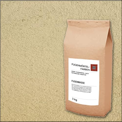 Fugenmörtel-Farben | 3kg | Einsetzbar für Fugen im Innen- und Außenbereich auf Wand- und Bodenflächen (Sandgelb, 3kg)