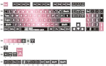 ExploTex Tastenkappen-Set Pink-Shadow Original-Profil- (129 Stück/nicht Transparent), Traumhafte Farbkombinationen Zeigen Eine Romantische Punk-Mech-Ästhetik