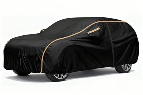 QYMLSH wasserdichte Vollgarage Für Mercedes SLK 200 | 4134 x 1817 x 1301 mm | Kratzfest, UV-beständig, Allwettertauglich, Atmungsaktiv, Staubdichte Abdeckung Mit Reißverschluss(Black)