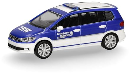Herpa Modellauto VW Touran THW Fürth, Miniatur im Maßstab 1:87, Sammlerstück, Made in Germany, Modell aus Kunststoff