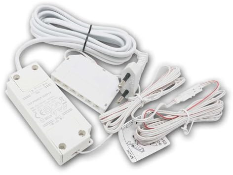 LED Transformator 12V DC 7W mit 1x Mini-AMP Buchse | Netzteil mit Euro-Stecker | Trafo für LED Möbel-, Schrank- & Unterbauleuchten | Plug & Play, IP20, 230V AC Eingang