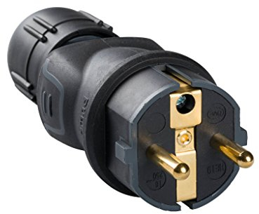 Legrand, 050340 Bases y clavijas - Enchufe profesional, con protección en intemperie de caucho negro, 16A a 230V, material de gran resistencia para usos severos