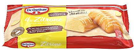 Dr. Oetker fertige kleine Zitronenkuchen 5er Pack, jeweils 4 Stück à 35 g, Mini Zitronen-Rührkuchen mit Zitronen-Fettglasur, einzeln verpackt, sofort verzehrfertig, ideal für unterwegs