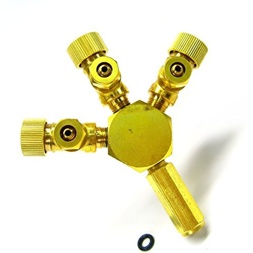 Aquarium Equip 3 Ways Metal Co2 Flow Controller - Tri Regulator Brass Splitter Solenoid Aquatic