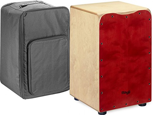 Stagg CAJ-50M RD Cajon mit Tasche - Medium Size - Red
