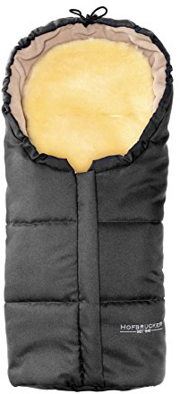 Hofbrucker Lammfell-Fußsäckchen Leni für Babyschale & Kinderwagenschale | Lammfell herausnehmbar | Winterfusssack wasserabweisend & Mumienform | Lammfellfußsack Made in Germany