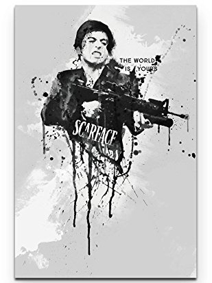 Al Pacino Scarface III 90x60cm auf Leinwand gespannt fertig zum aufhängen