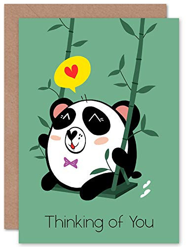 Wee Blue Coo Kawaii Schaukel Denkt An Dich Panda Denkt An Dich Beileidskarte