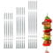 Professional BBQ Stainless Steel Barbecue Skewers, Extra Wide: 1 cm, Extra Strong 2 mm Thickness (Pack of 15, 50 cm) Meat Skewers, Mangal, Schampura, Skewers, Kebab, Skewers, Kebap, Skewers, Barbecue