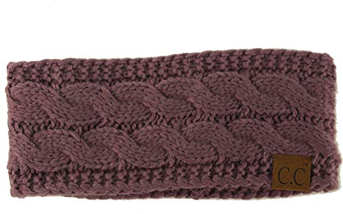 Winter CC Konfetti Warm Fuzzy Fleece gefüttert Dickes Strick Stirnband Headwrap Hut Kappe, Solides Violett, 1 Count (Pack of 1)