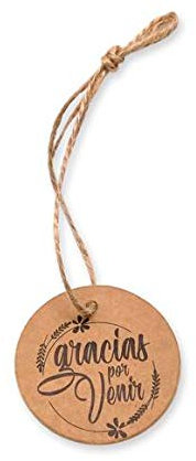 LOTE 20 TARJETAS REDONDAS KRAFT FRASES 5X5 CM