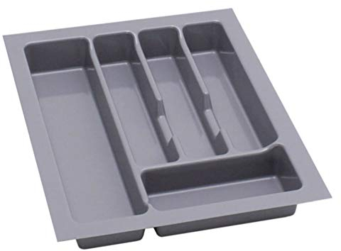 Alusfera Besteckkasten für Schubladen 40 cm – Schubladen Organizer mit Fächeraufteilung – Hochwertiger Schubladen Organizer Küche für Mehr Ordnung – Anpassbar und leicht zu reinigen - 330x430mm Silber