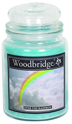 Woodbridge Große Duftkerze im Glas mit Deckel | Over The Rainbow | Duftkerze Floral | Kerzen lange Brenndauer | Raumduft für Zuhause | Kerze 2 Docht
