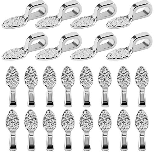 TOYMIS 100Pcs 15x5mm Oval Spoon Glue on Earring Bail Jewelry Bails for DIY Making Scrabble Glass Cabochon Tiles Pendants (Silver)