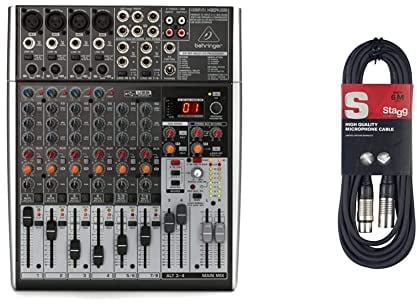 Behringer Xenyx X1204Usb Mixer Professionale Con Processore Effetti E Interfaccia Audio E Usb & Stagg Cavo Di Alta Qualita Xlrf A Xlrm Plug Microphone, 6 M, Nero