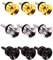 Voarge Gitarrengurt Knöpfe Metall Endknopf, 9 Stück Endpin für Elektro-Akustische Gitarre, Bass, Ukulele - Drei Farben: Gold, Silber, Schwarz
