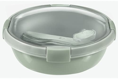 Curver 249953 Boîte de Conservation, to GO Assiettes Nomade 1L avec Couverts-Recycle (Smart ECO Line) 198 x 198 x 66 mm