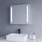 Badezimmerschrank mit Spiegel 65 x 60 x 13 cm (B x H x T) Aluminium Badezimmer Spiegelschrank mit LED Beleuchtung Infrarot IR Sensor dimmbar Beschlagfrei Antibeschlag Kaltweiß Licht Steckdose CE IP44