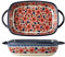 Bicuzat Plat de cuisson en céramique de style vintage avec poignées pour four/cuisine/cuisine - 1 pièce - Grande capacité - 1,7 l