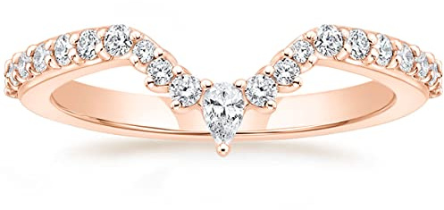 Titaniumcentral Bague de Mariage pour Femmes Empilable Zircone Cubique Semi éternels Bagues de fiançailles
