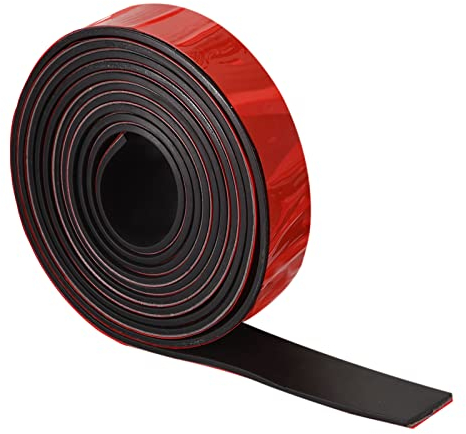 sourcing map Neopreno Láminas Rollos, Adhesivo Reverso Sólido Goma Tiras 4mm(T) x10mm(W) x3000mm(L), Bricolaje Goma Junta, Sellado Acolchado, Reducción Vibración Estera